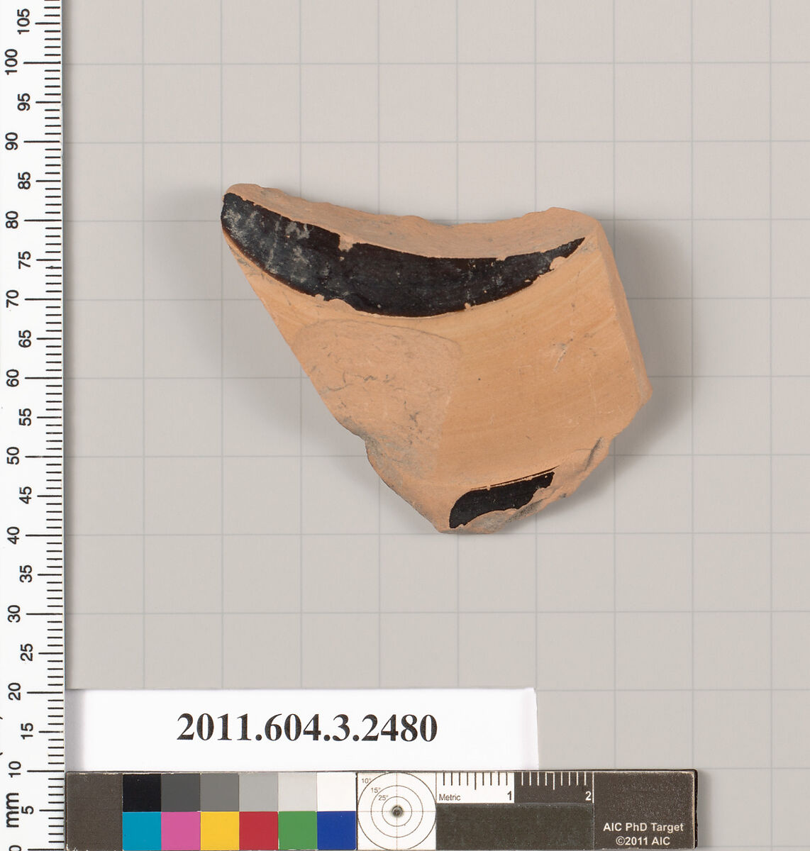 Terracotta fragment of a kylix (drinking cup)?, Terracotta, Greek, Attic