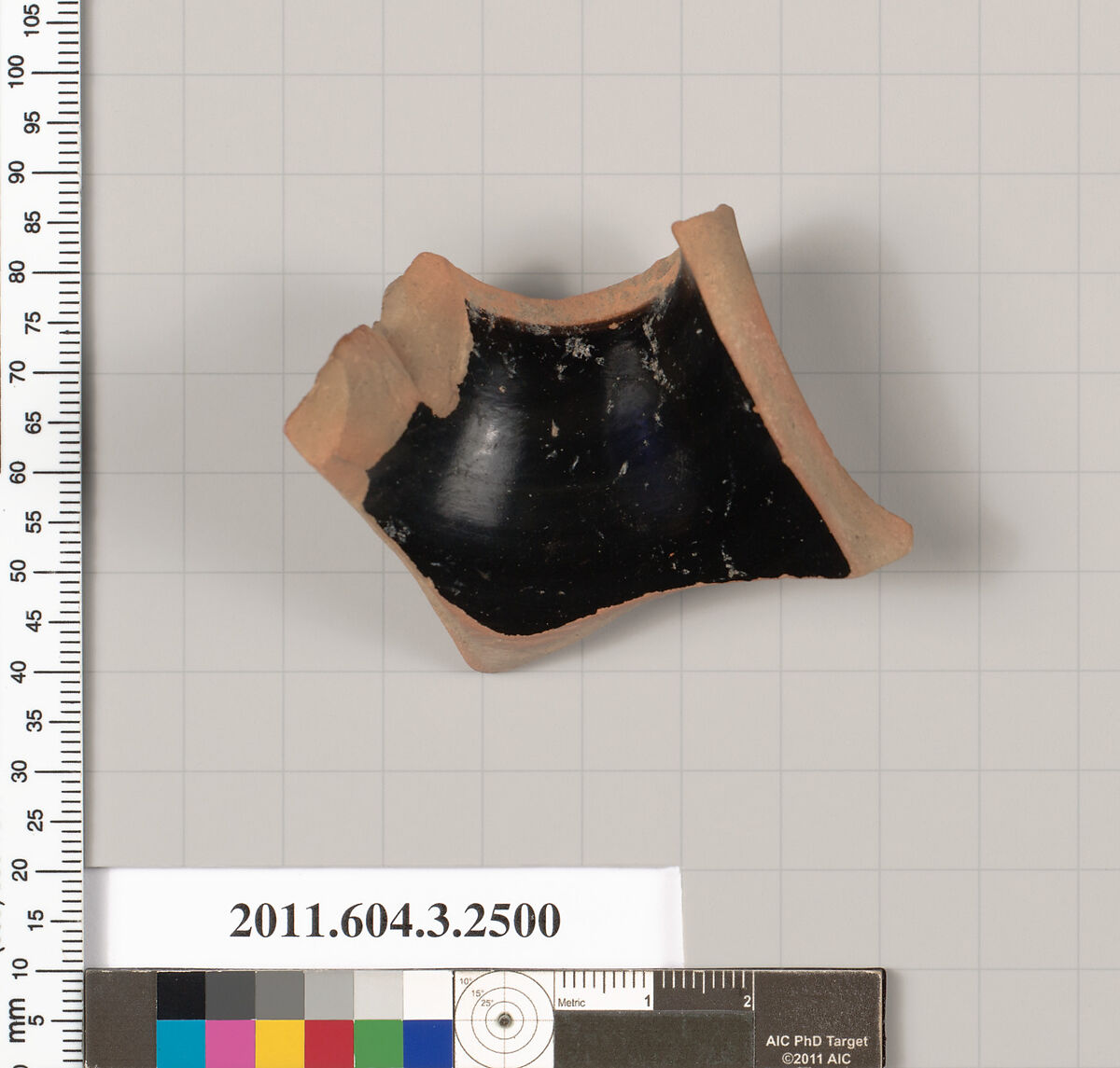 Terracotta fragment of a kylix (drinking cup), Terracotta, Greek, Attic