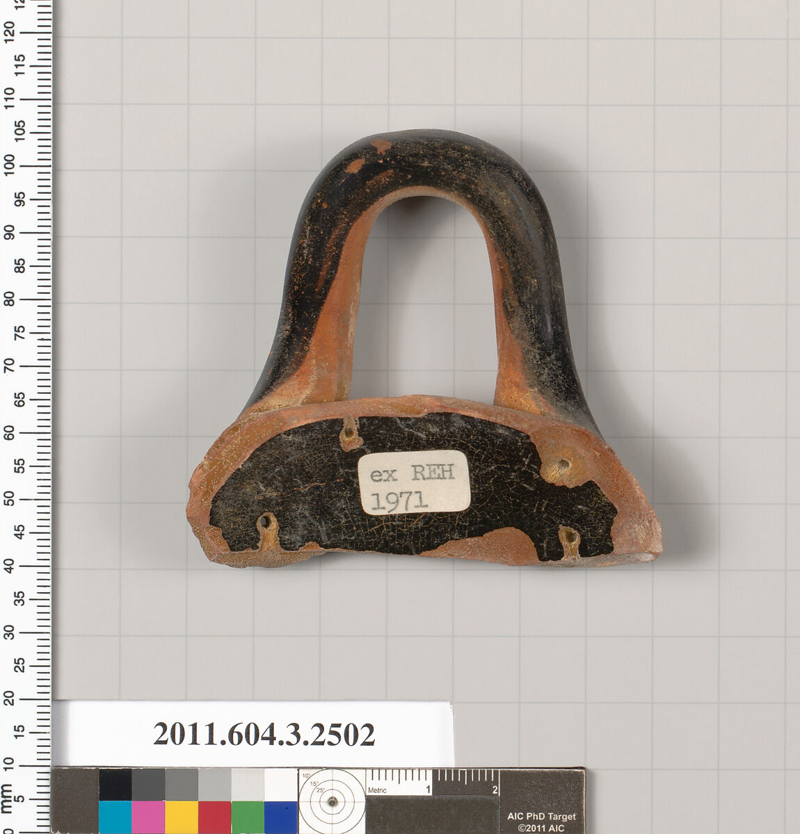 Terracotta fragment of a kylix (drinking cup), Terracotta, Greek, Attic