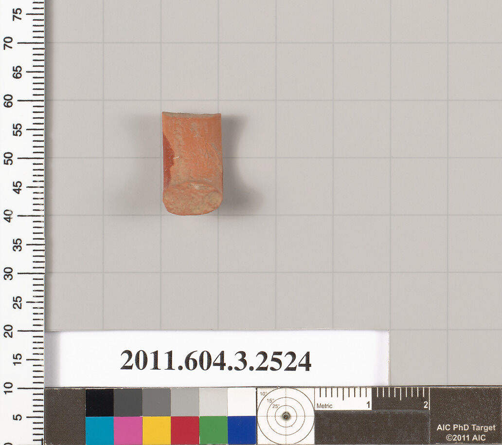 Terracotta fragment of a kylix (drinking cup)?, Terracotta, Greek, Attic