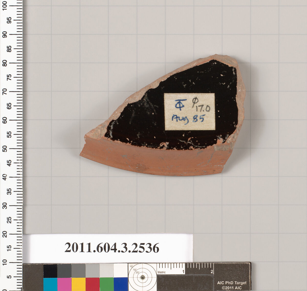 Terracotta fragment of a kylix (drinking cup), Terracotta, Greek, Attic