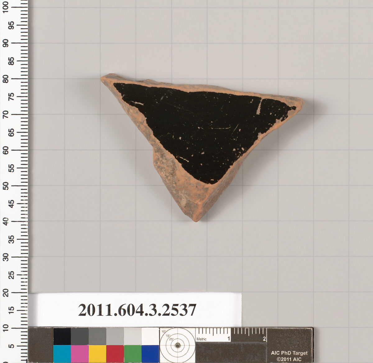 Terracotta fragment of a kylix (drinking cup), Terracotta, Greek, Attic