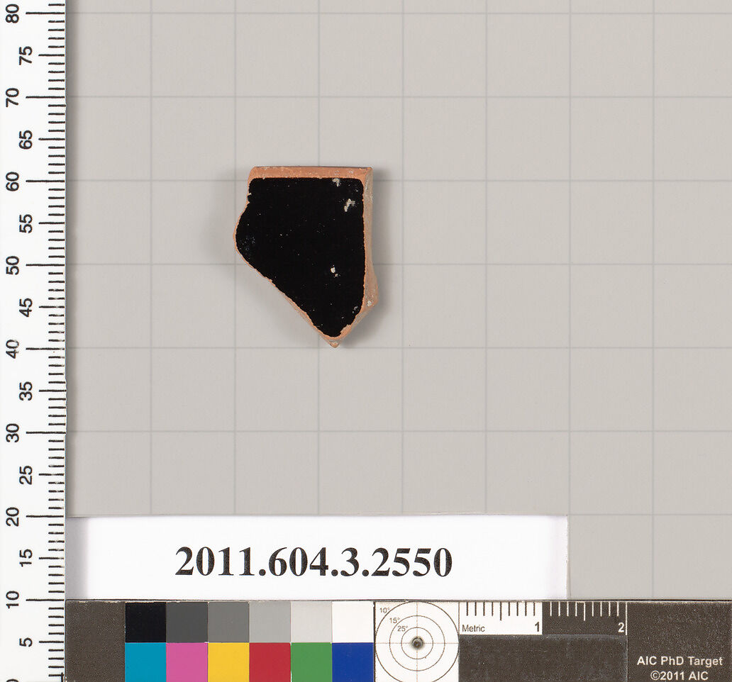 Terracotta rim fragment of a kylix (drinking cup), Terracotta, Greek, Attic