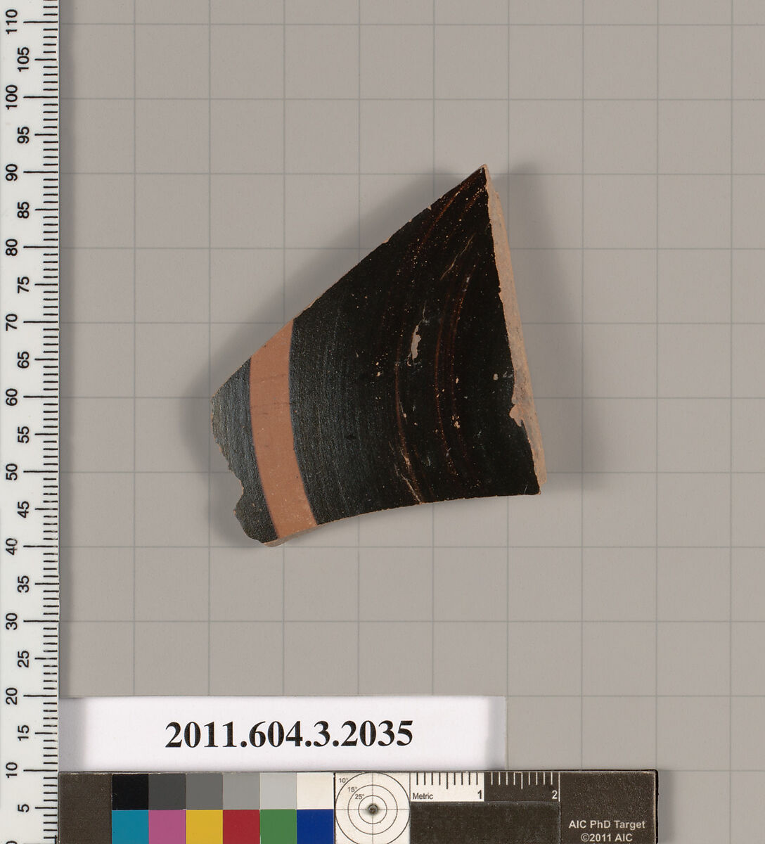 Terracotta fragment of a kylix (drinking cup), Terracotta, Greek, Attic