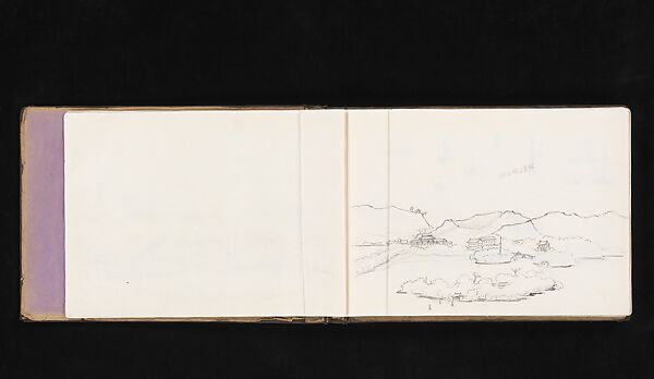 West Lake, Hangzhou: Little Isle of the Immortals, Xie Zhiliu (Chinese, 1910–1997), Sheet from a sketchbook; pencil and ink on paper, China
