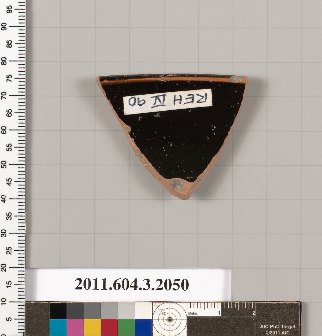 Terracotta rim fragment of a kylix (drinking cup), Terracotta, Greek, Attic