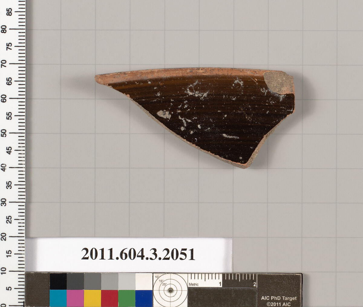 Terracotta rim fragment of a kylix (drinking cup), Terracotta, Greek, Attic