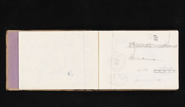 Leaf Studies, Xie Zhiliu (Chinese, 1910–1997), Sheet from a sketchbook; pencil and ink on paper, China
