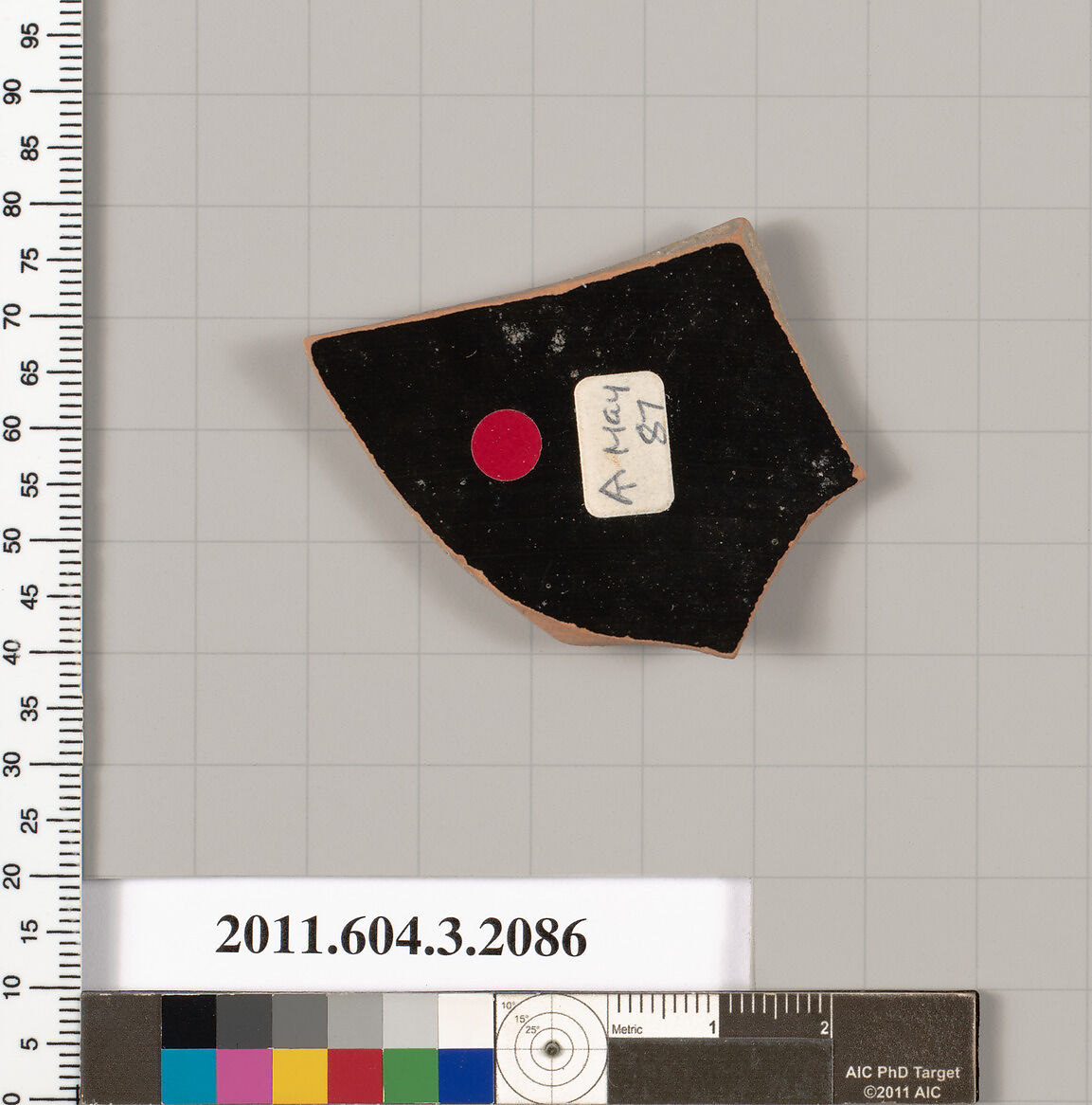 Terracotta fragment of a kylix (drinking cup), Terracotta, Greek, Attic