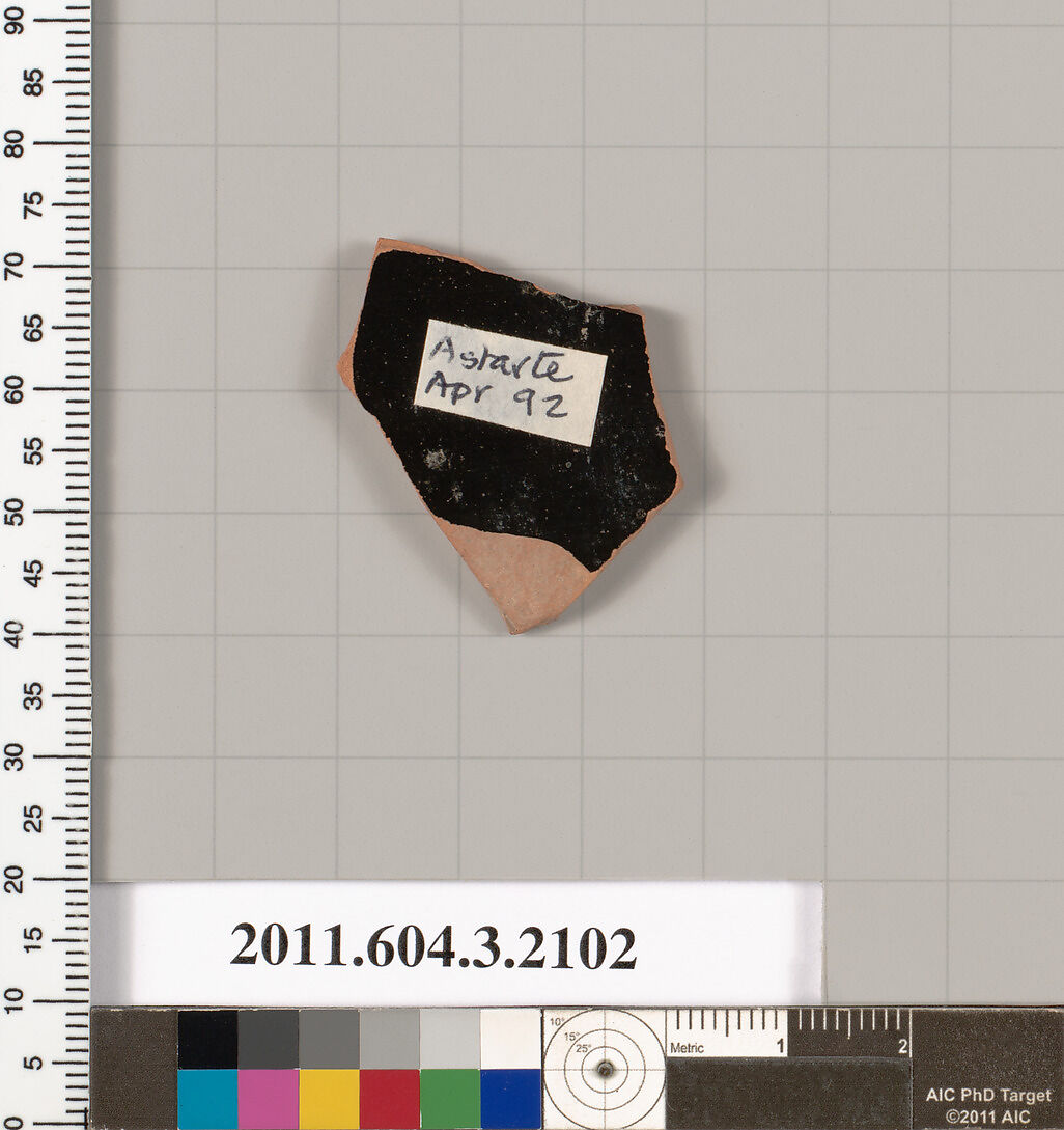 Terracotta fragment of a kylix (drinking cup), Terracotta, Greek, Attic