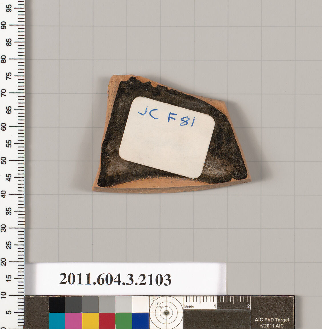 Terracotta fragment of a kylix (drinking cup), Terracotta, Greek, Attic