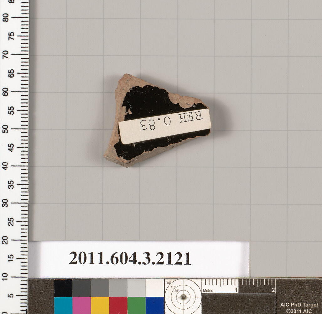 Terracotta fragment of a kylix (drinking cup), Terracotta, Greek, Attic