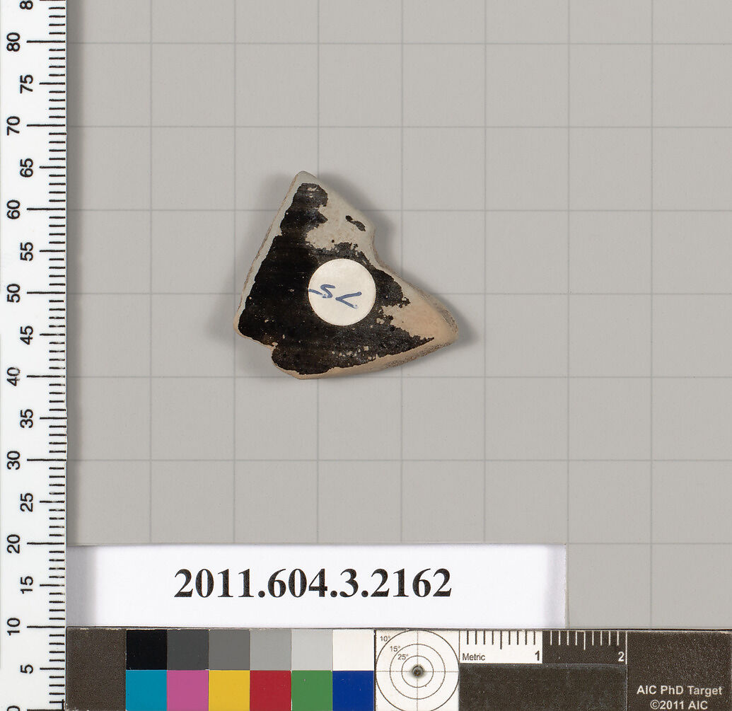 Terracotta fragment of a kylix (drinking cup), Terracotta, Greek, Attic