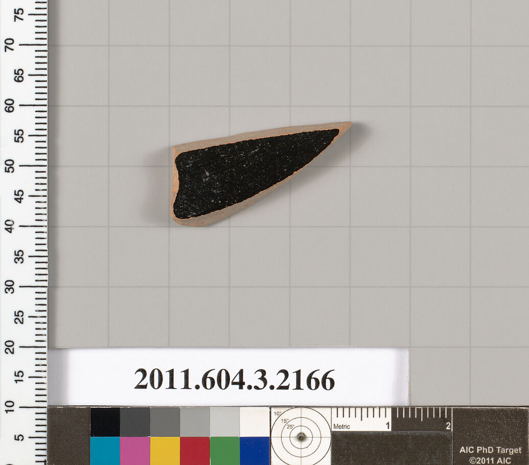 Terracotta fragment of a kylix (drinking cup), Terracotta, Greek, Attic