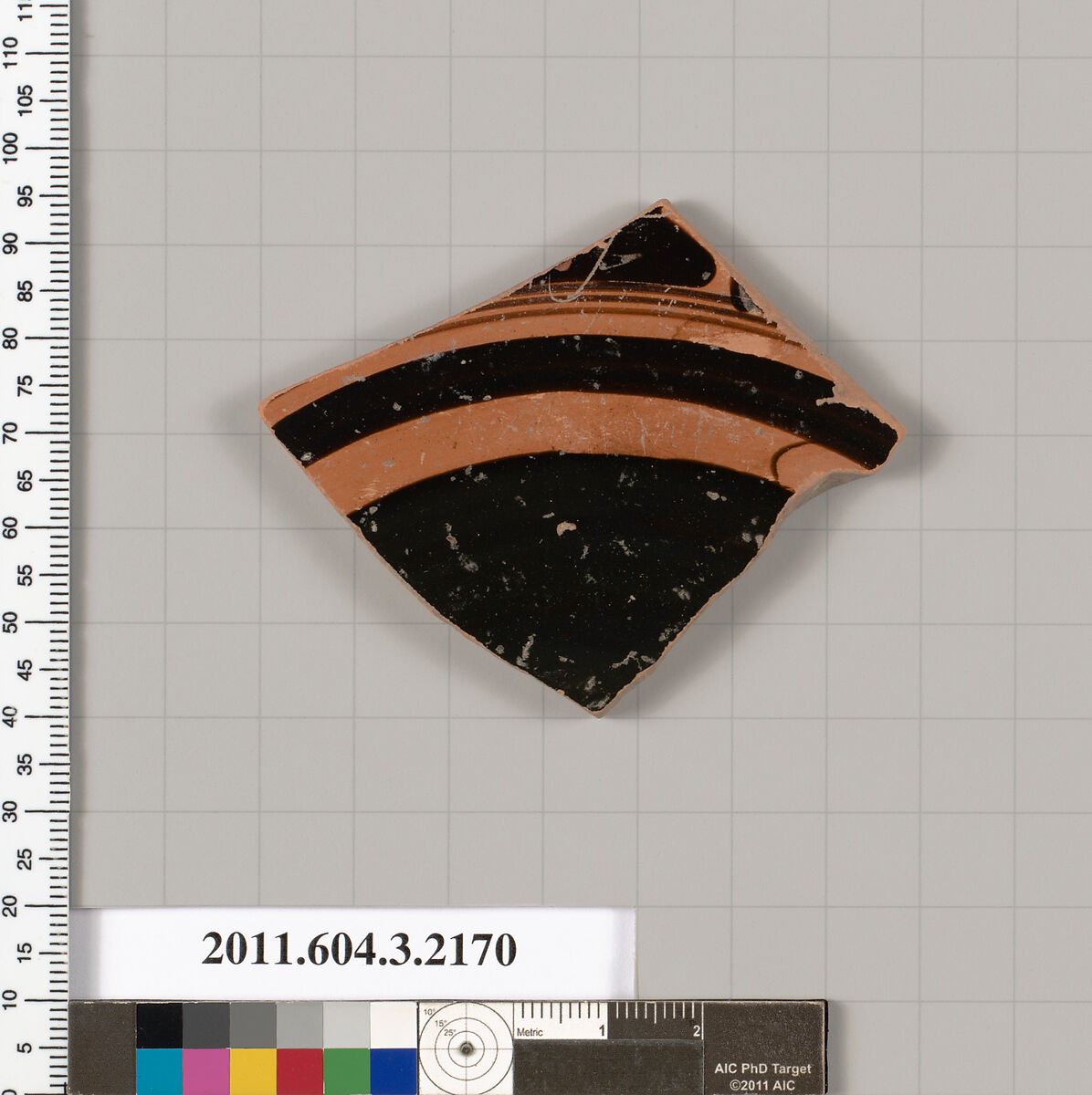 Terracotta fragment of a kylix (drinking cup), Terracotta, Greek, Attic