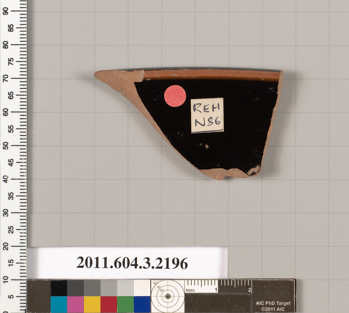 Terracotta rim fragment of a kylix (drinking cup), Terracotta, Greek, Attic