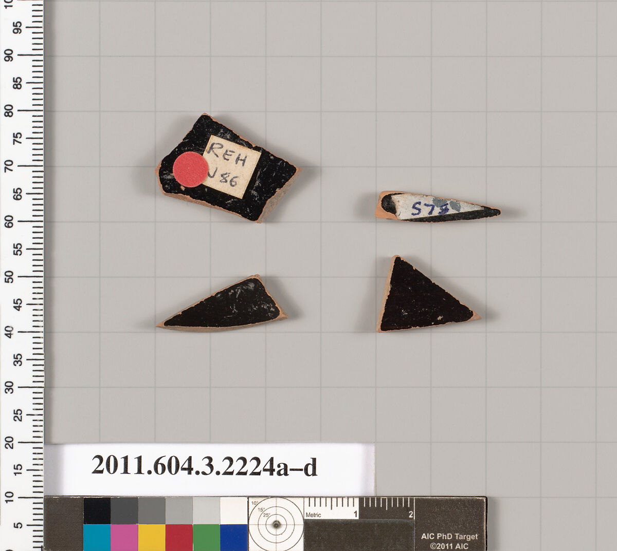 Terracotta fragments of kylikes (drinking cups), Terracotta, Greek, Attic