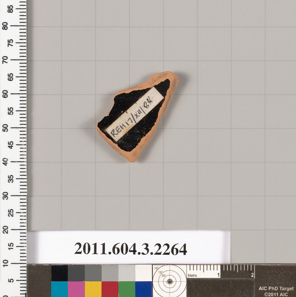 Terracotta fragment of a kylix (drinking cup), Terracotta, Greek, Attic