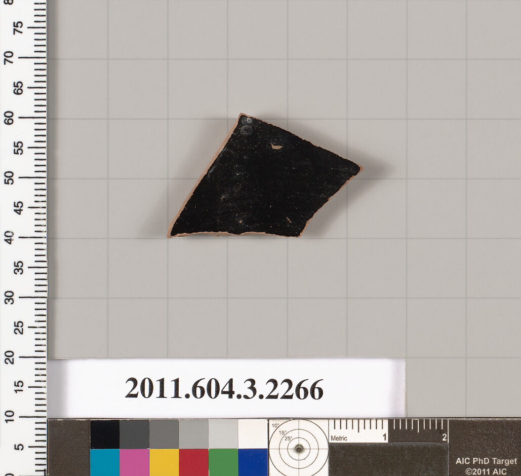Terracotta fragment of a kylix (drinking cup), Terracotta, Greek, Attic