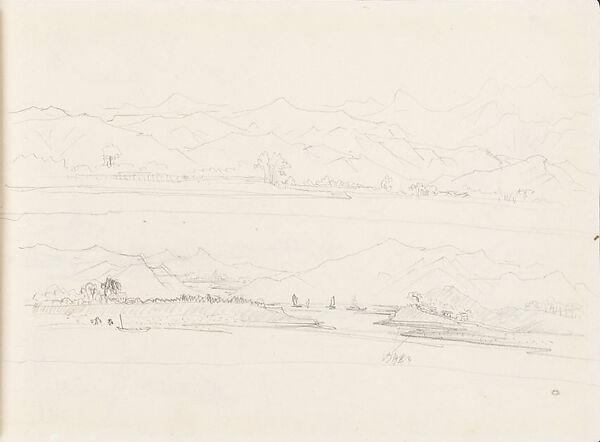 Riverscapes, Xie Zhiliu (Chinese, 1910–1997), Sheet from a sketchbook; pencil on paper, China 