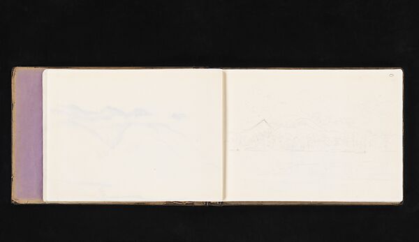 Landscape, Xie Zhiliu (Chinese, 1910–1997), Sheet from a sketchbook; pencil on paper, China