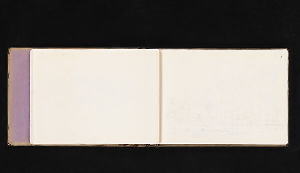 Flower, Plant and Landscape Sketches from Life, Xie Zhiliu (Chinese, 1910–1997), One bound, navy fabric-covered volume; ink, pencil on paper, China 