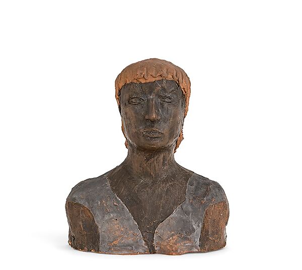Head of a Girl (Testa di Ragazza), Lucio Fontana (Italian, 1899–1968), Painted terracotta 