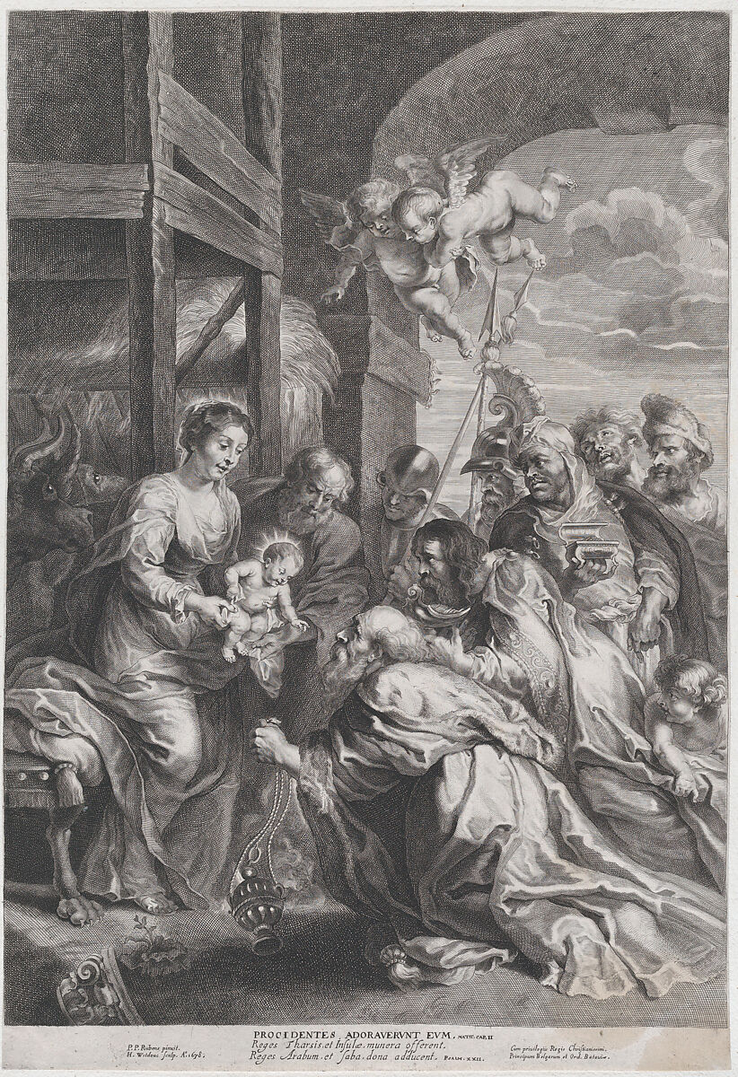 The Adoration of the Kings, Jan (Hans) Witdoeck  Flemish, Engraving; third state of three