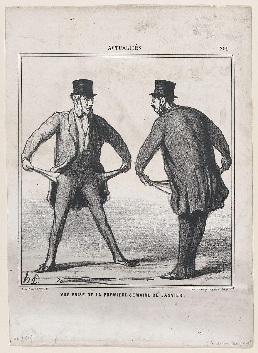 View from the first week in January, from 'News of the day,' published in "Le Charivari", Honoré Daumier (French, Marseilles 1808–1879 Valmondois), Lithograph on wove paper; second state of two (Delteil) 