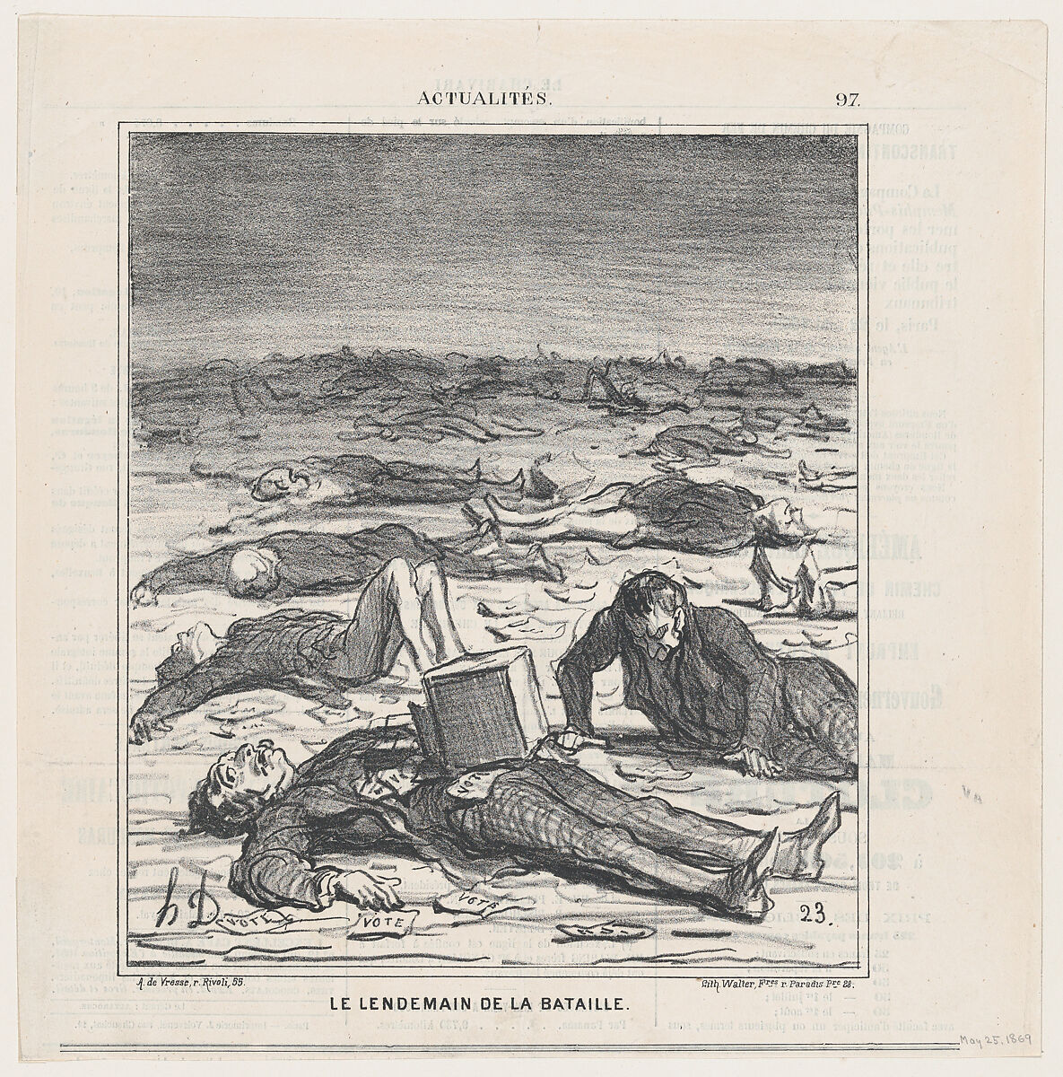 Honoré Daumier | The day after the battle, from 'News of the day ...