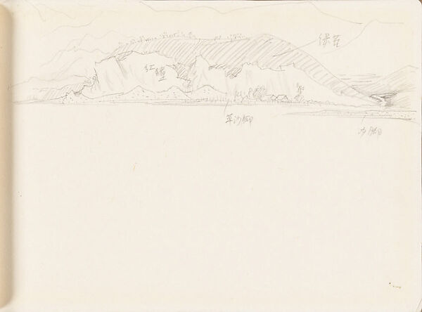 Riverscape, Xie Zhiliu (Chinese, 1910–1997), Sheet from a sketchbook; pencil on paper, China 