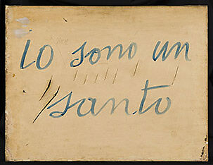 I Am a Saint (Io Sono un Santo), Lucio Fontana (Italian, 1899–1968), Ink on paper on canvas with cuts 