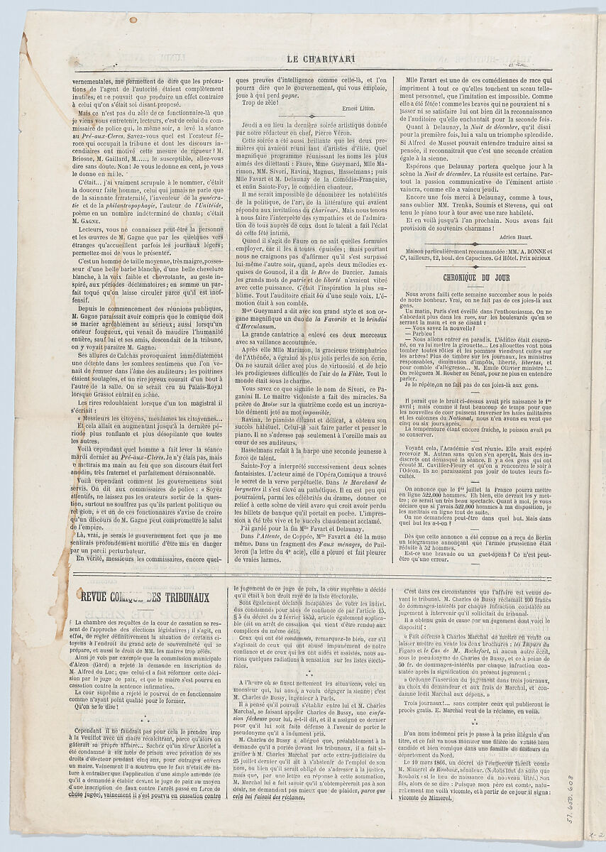 Will he be God, a table, or a basin?, from "News of the day", Honoré Daumier (French, Marseilles 1808–1879 Valmondois), Lithograph on newsprint; third state of three (Delteil)
