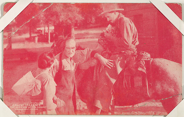 Ernest Torrence in "The Heritage of the Desert" from Western Stars or Scenes Exhibit Cards series (W412), Commercial color photolithograph 