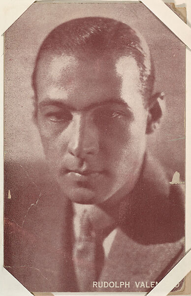 Rudolph Valentino from Movie Stars Exhibit Cards series (W401), Commercial color photolithograph 