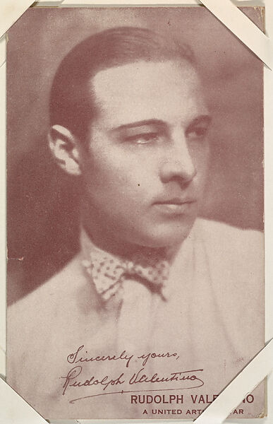 Rudolph Valentino from Movie Stars Exhibit Cards series (W401), Commercial color photolithograph 
