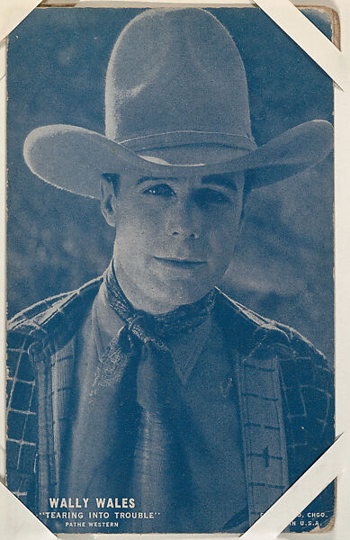Wally Wales in "Tearing Into Trouble" from Western Stars or Scenes Exhibit Cards series (W412), Exhibit Supply Company, Commercial color photolithograph