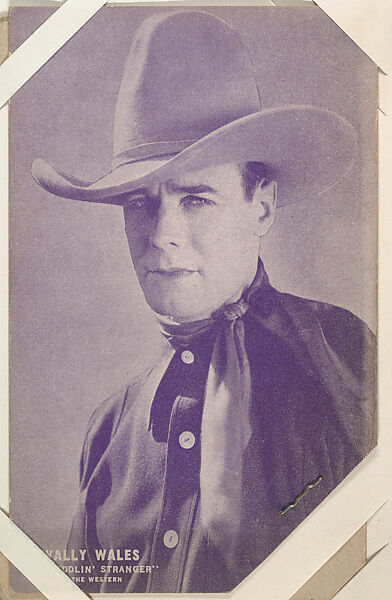 Wally Wales in "The Meddlin' Stranger" from Western Stars or Scenes Exhibit Cards series (W412), Exhibit Supply Company, Commercial color photolithograph 