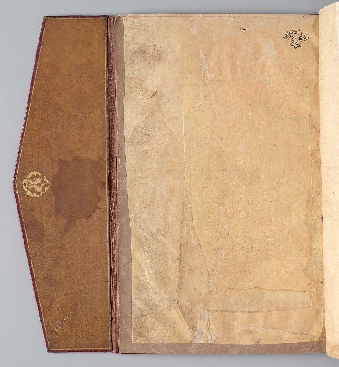 Bound Manuscript of Hadith with Persian Translations by Jami, Shah Mahmud Nishapuri (iranian, ca. 1486–1565), Manuscript: Ink, opaque watercolor, and gold on paper
Binding: Leather, opaque watercolor, and gold