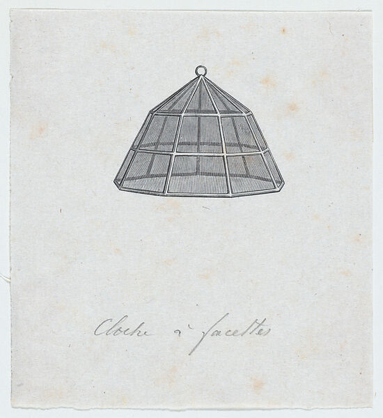 Faceted garden cloche, Félix Leblanc (French, born Paris, 1823), Steel engraving 