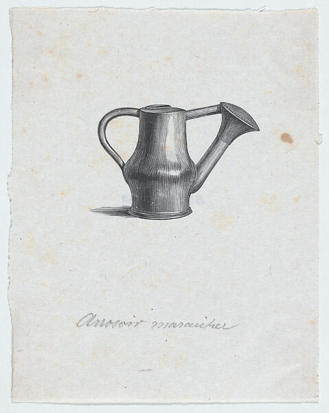 Watering can, Félix Leblanc (French, born Paris, 1823), Steel engraving 