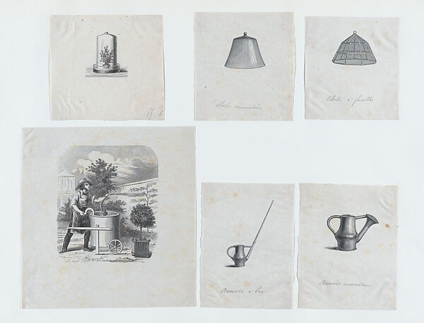 Watering can, Félix Leblanc (French, born Paris, 1823), Steel engraving