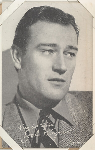 John Wayne from Movie Stars Exhibit Cards series (W401), Commercial photolithograph 
