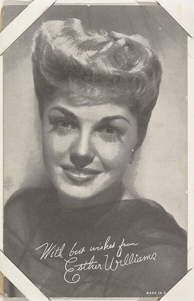 Esther Williams from Movie Stars Exhibit Cards series (W401), Commercial photolithograph 