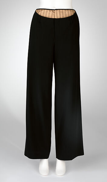Trousers, Jean Paul Gaultier (French, born 1952), wool, rayon, metal, French 