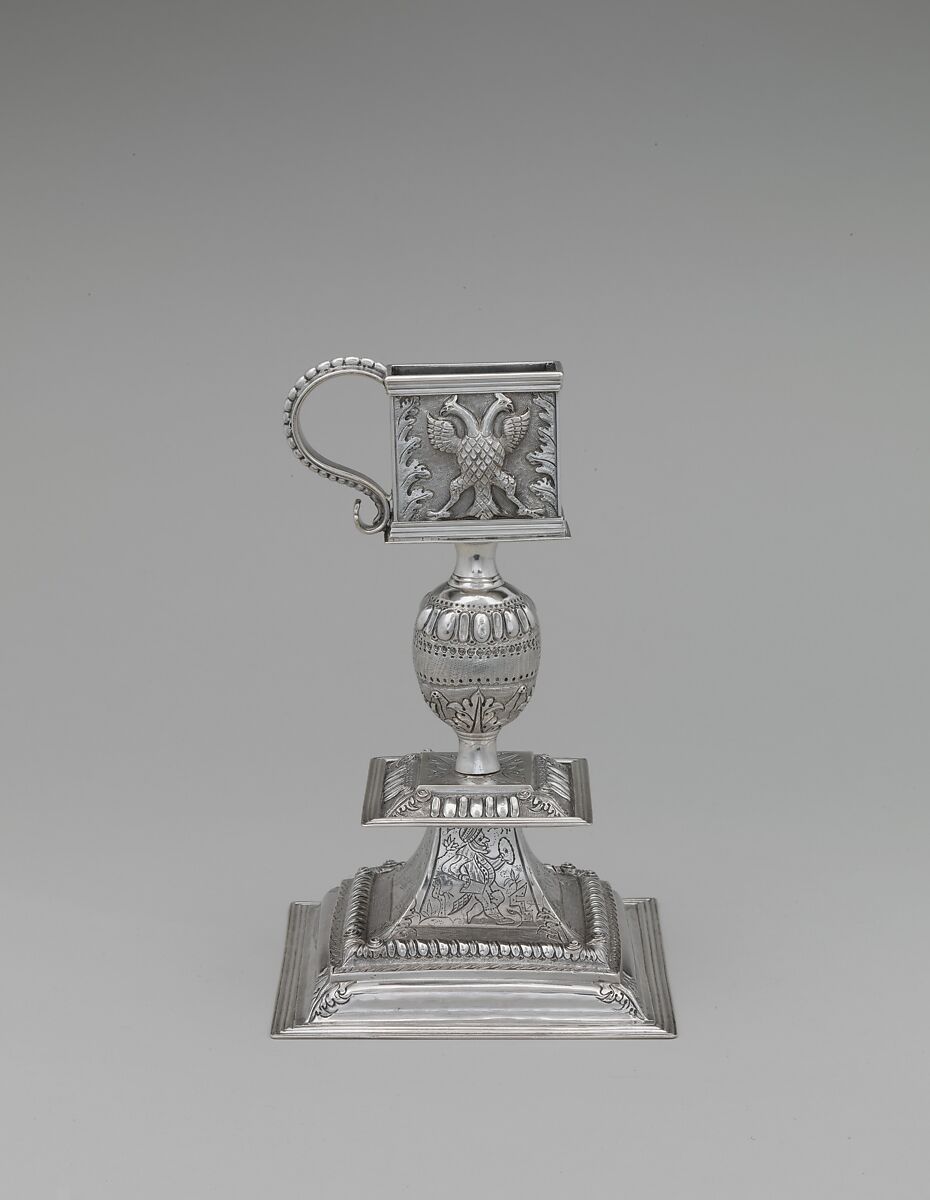 Snuffer Stand, Cornelius Kierstede (1674–ca. 1757), Silver, American