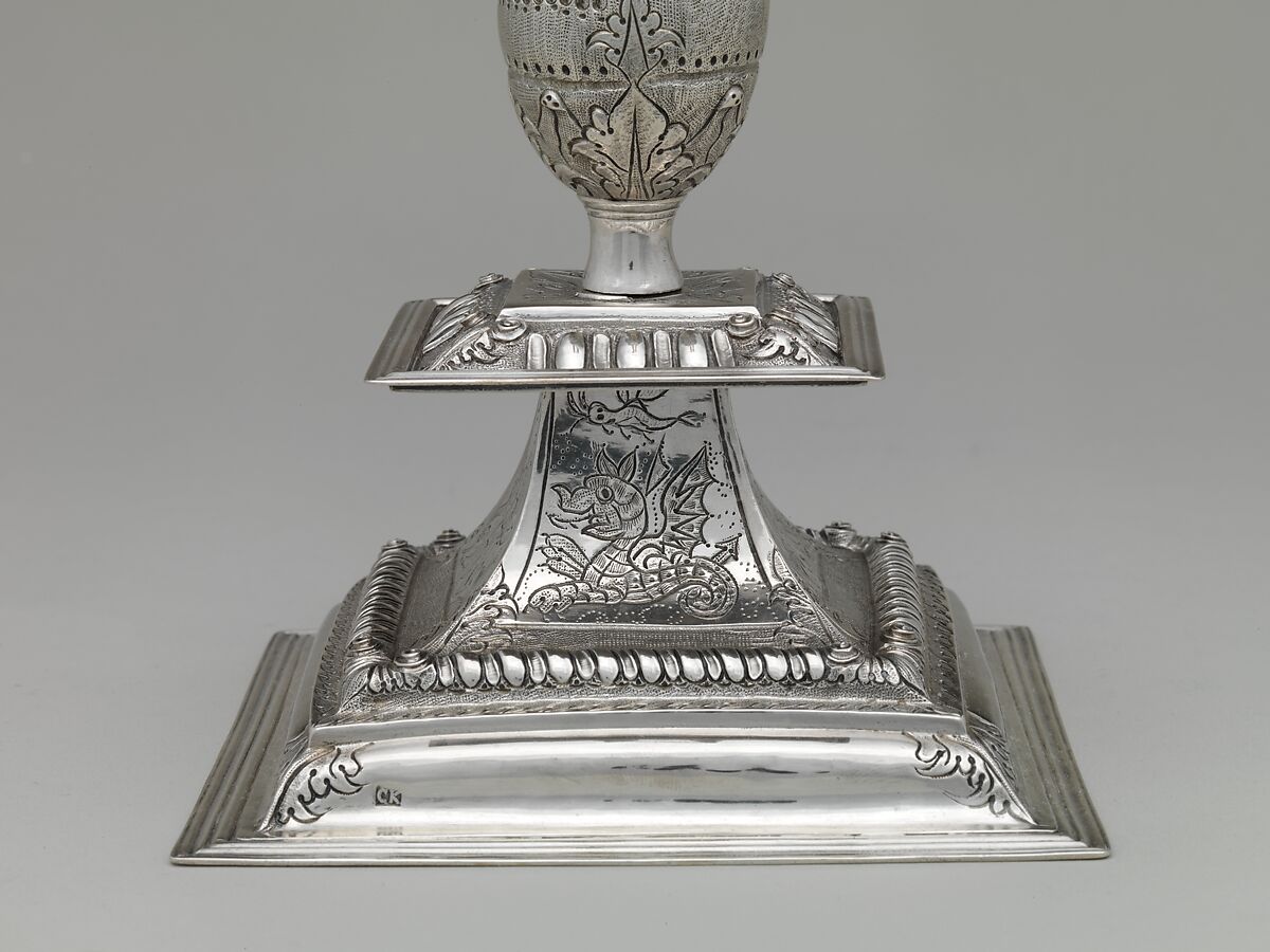 Snuffer Stand, Cornelius Kierstede (1674–ca. 1757), Silver, American