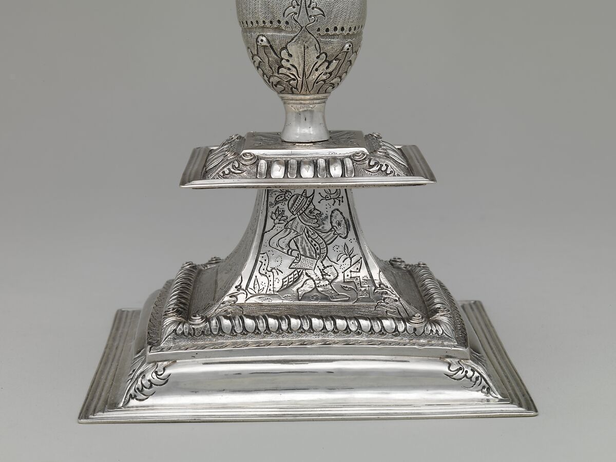 Snuffer Stand, Cornelius Kierstede (1674–ca. 1757), Silver, American