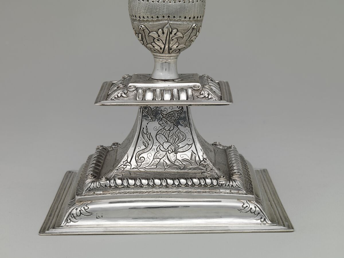 Snuffer Stand, Cornelius Kierstede (1674–ca. 1757), Silver, American