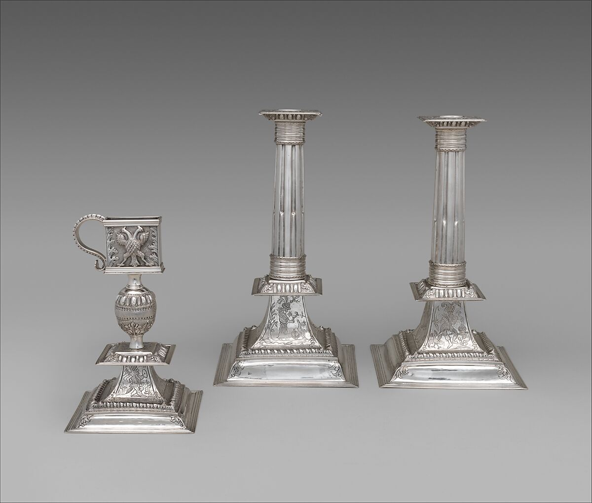 Snuffer Stand, Cornelius Kierstede (1674–ca. 1757), Silver, American